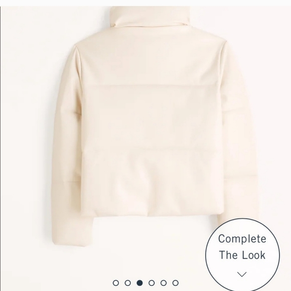 💚 Abercrombie And Fitch Cream mini zip up puffer jacket S - Picture 2 of 13